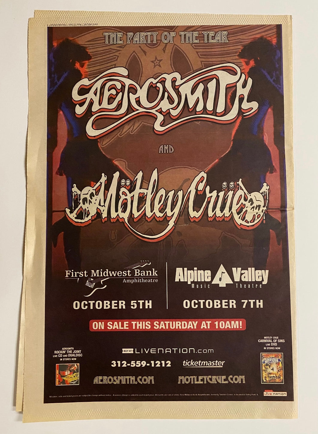 Aerosmith Motley Crue - Concert Ad