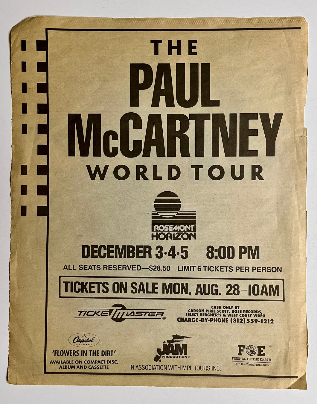 Paul McCartney - Two Page Concert Ad