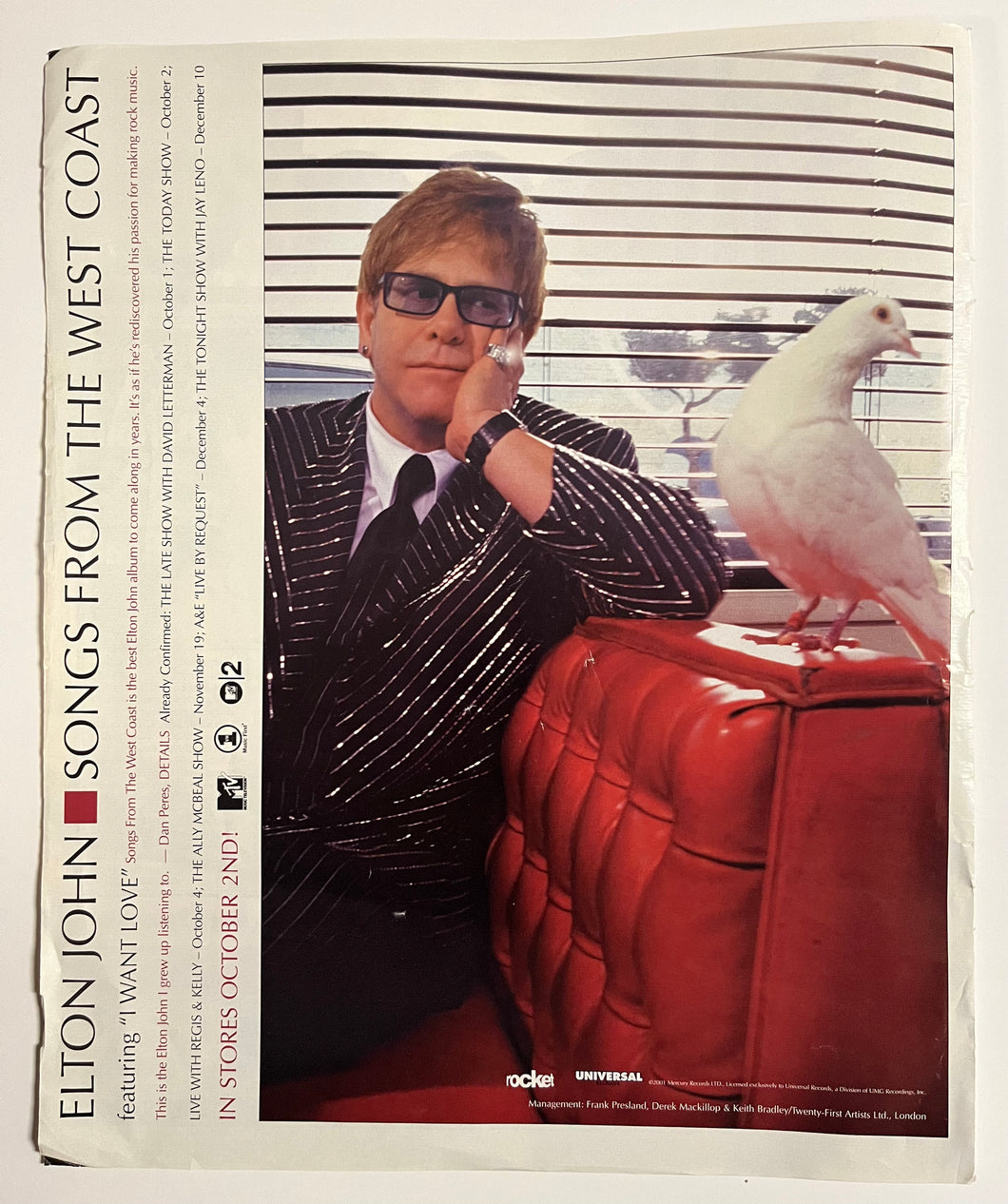 Elton John - 11” x 13” Trade Ad