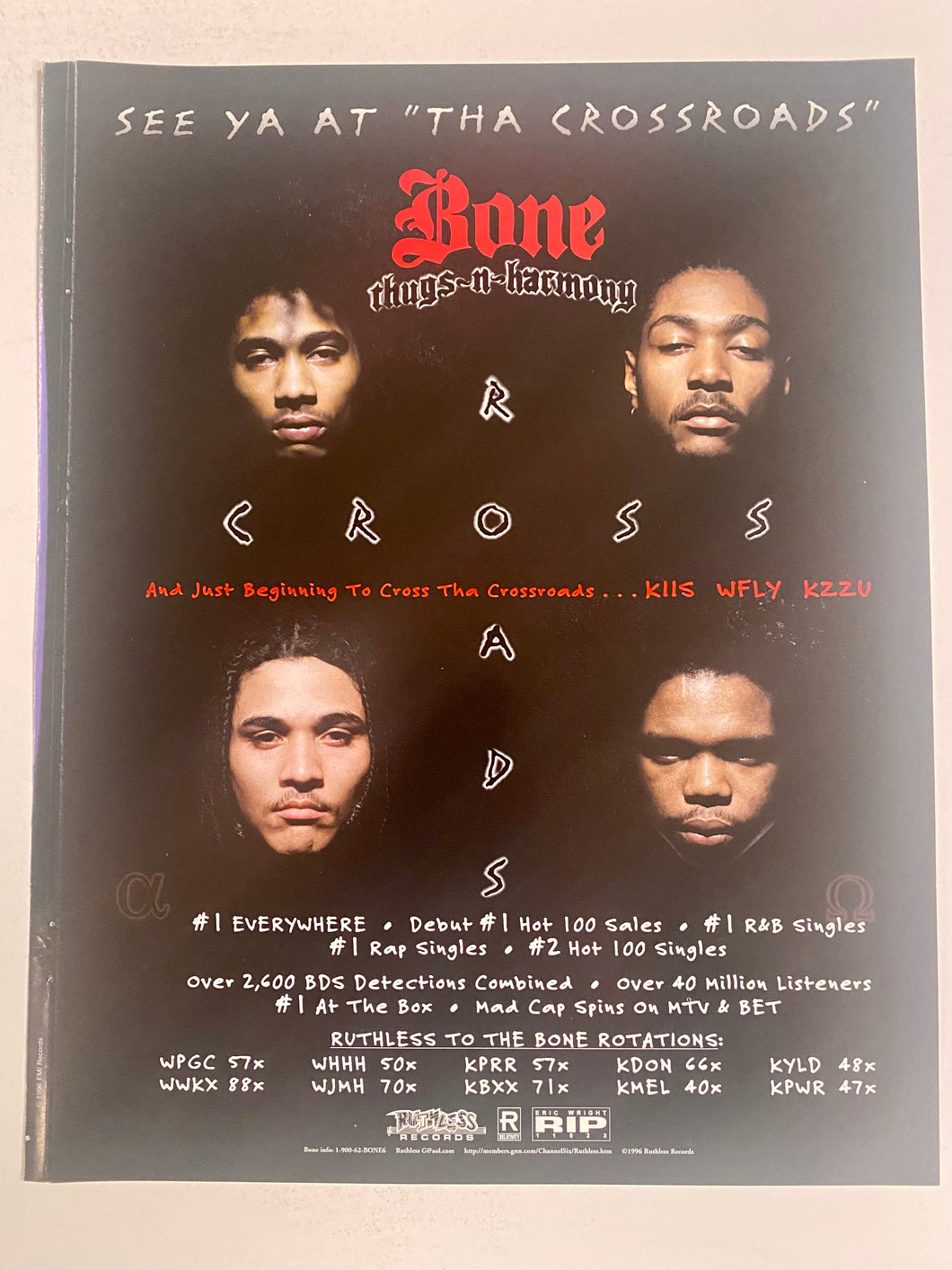 Bone thugs-n-harmony - 8 1/2” x 11” Trade Ad #1