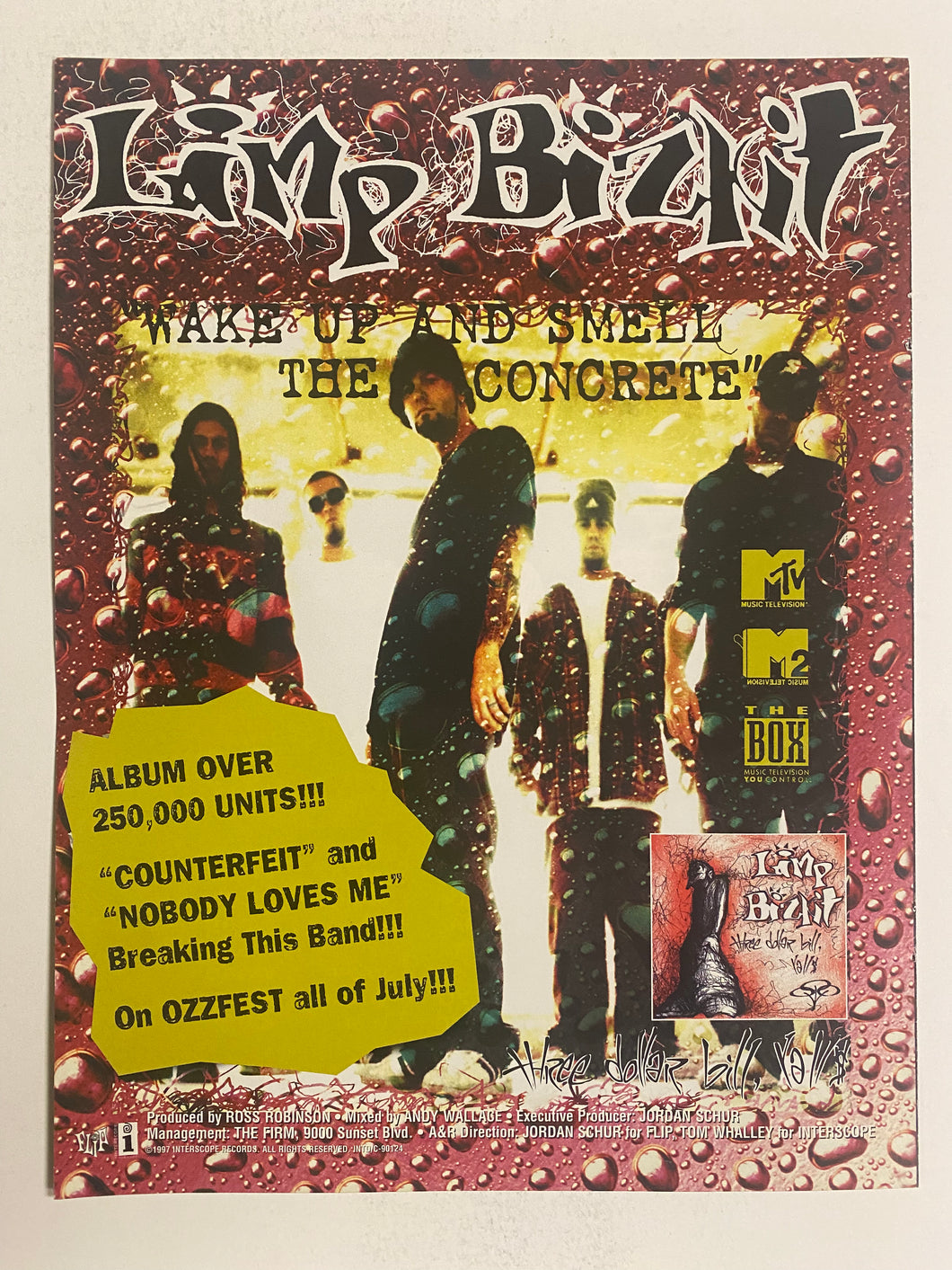 Limp Bizkit - 8 1/2” x 11” Trade Ad