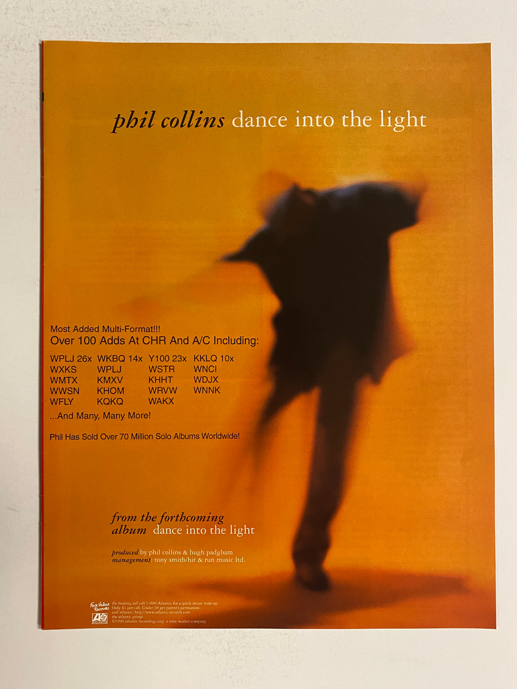 Phil Collins - 8 1/2” x 11” Trade Ad