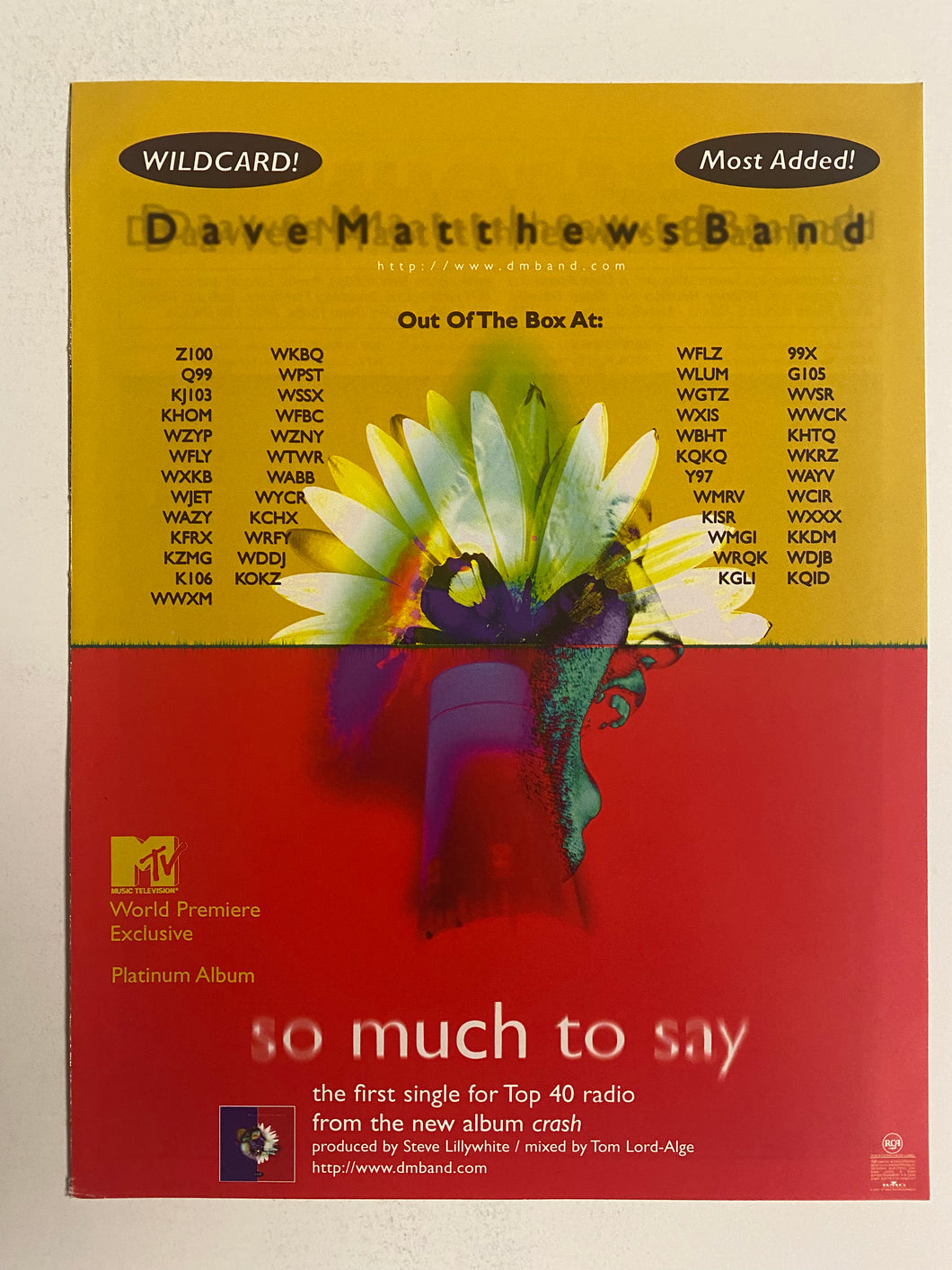 Dave Matthews Band - 8 1/2” x 11” Trade Ad #2