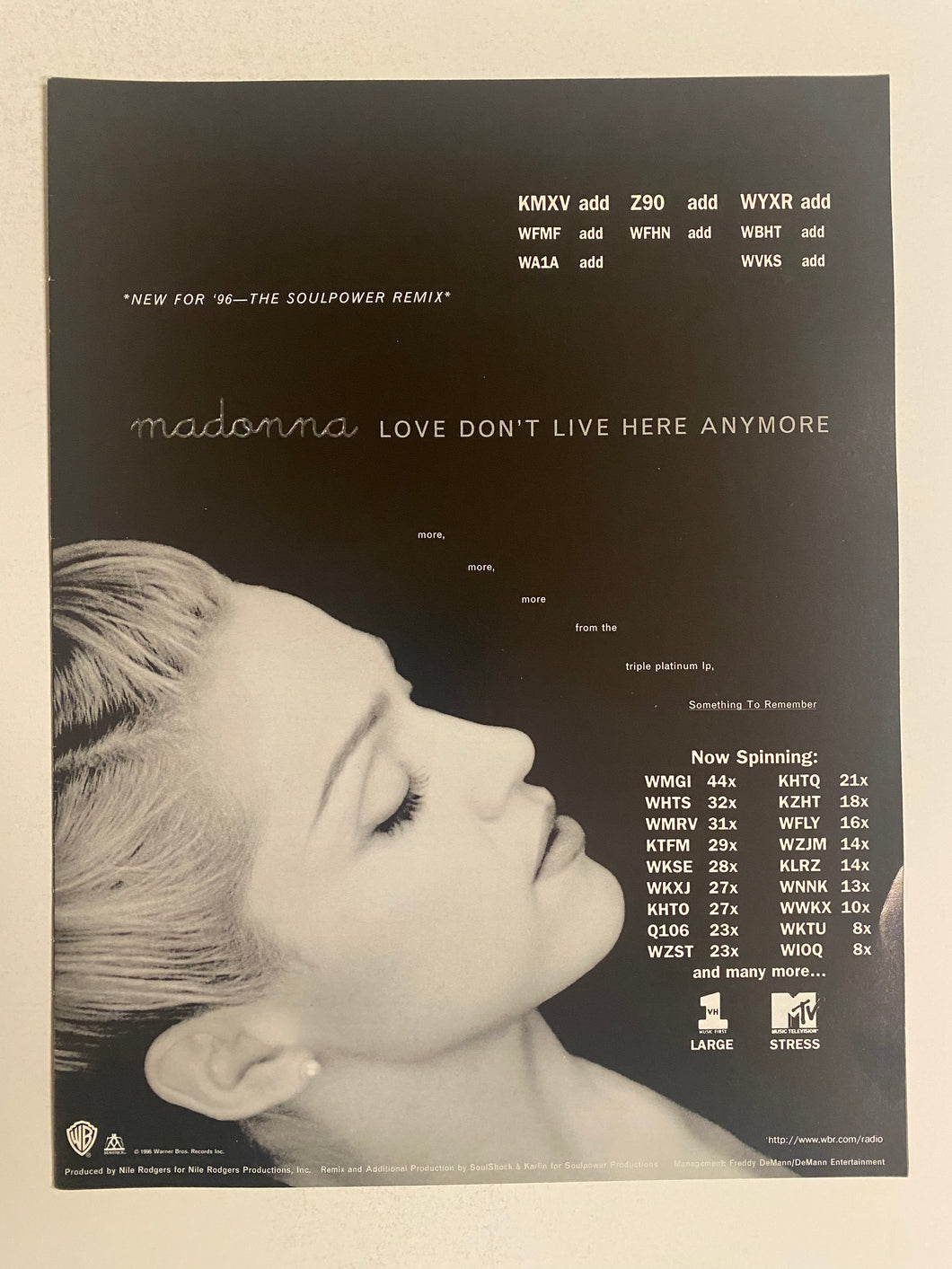Madonna - 8 1/2” x 11” Trade Ad #2