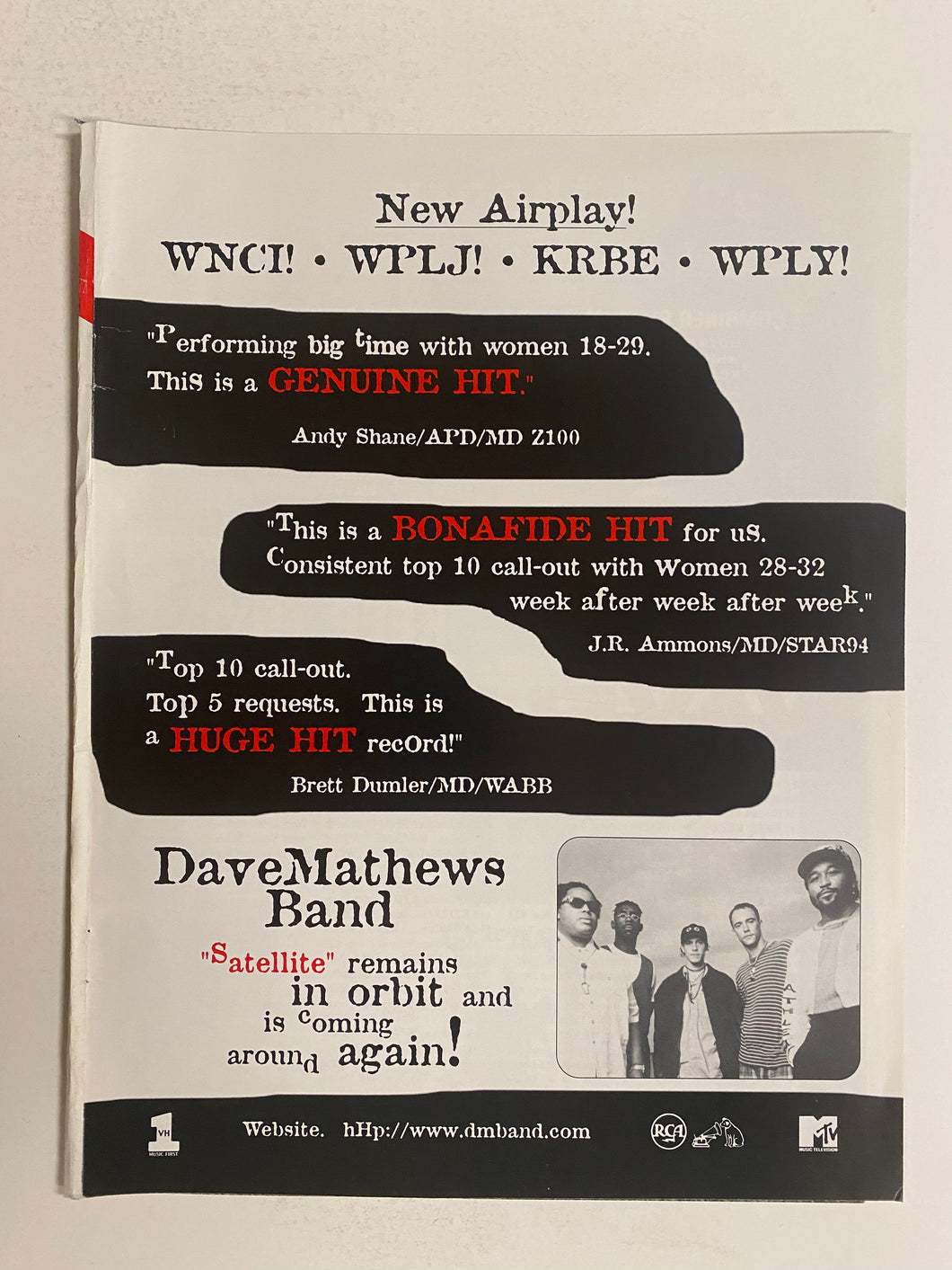 Dave Matthews Band - 8 1/2” x 11” Trade Ad #8