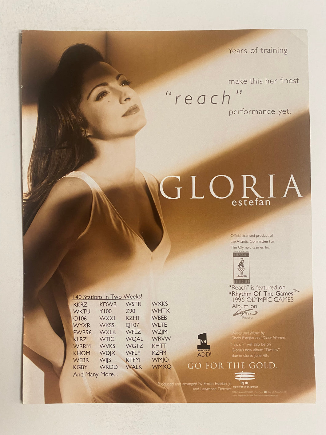 Gloria Estefan - 8 1/2” x 11” Trade Ad #2