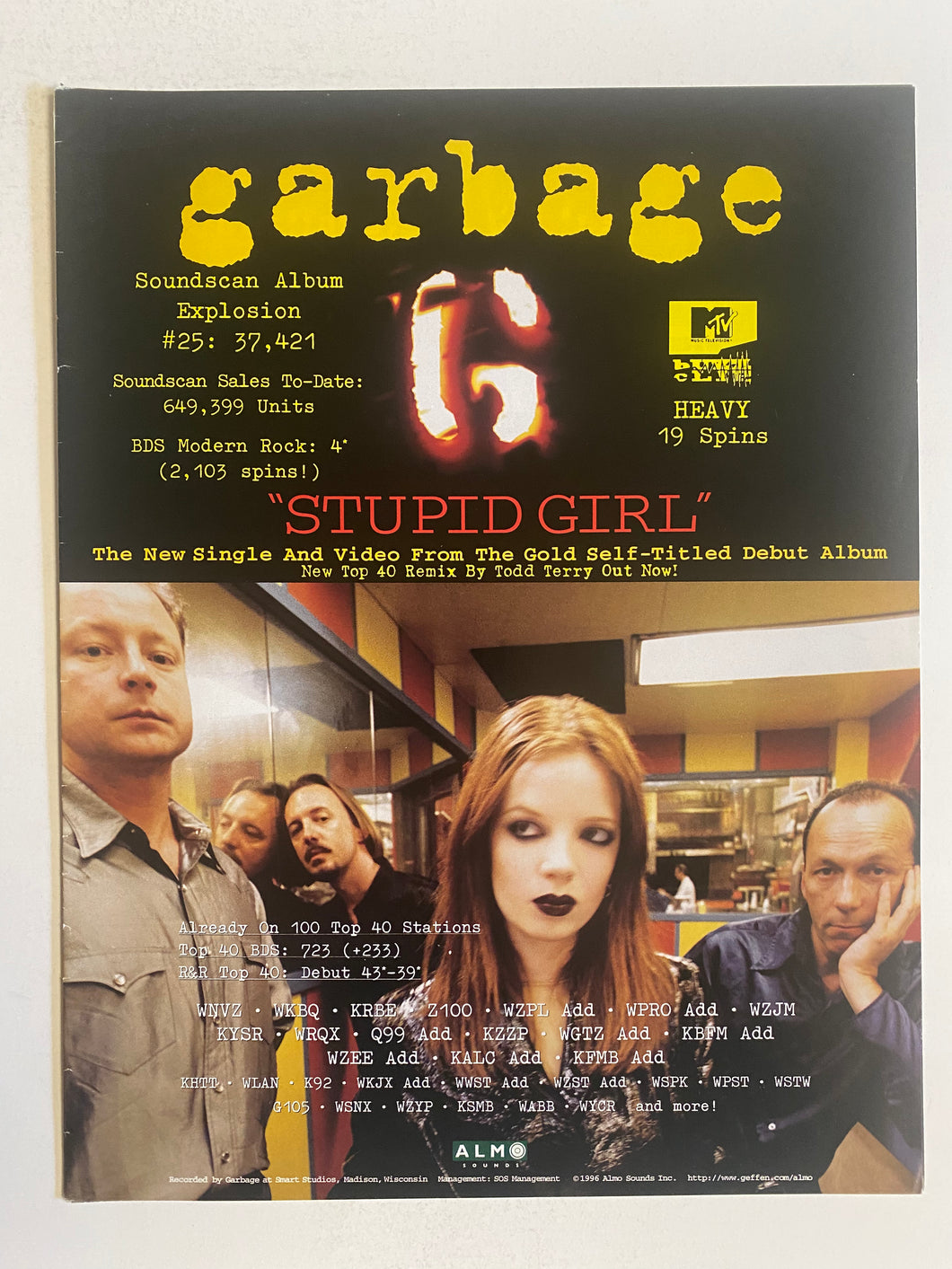 Garbage - 8 1/2” x 11” Trade Ad #3