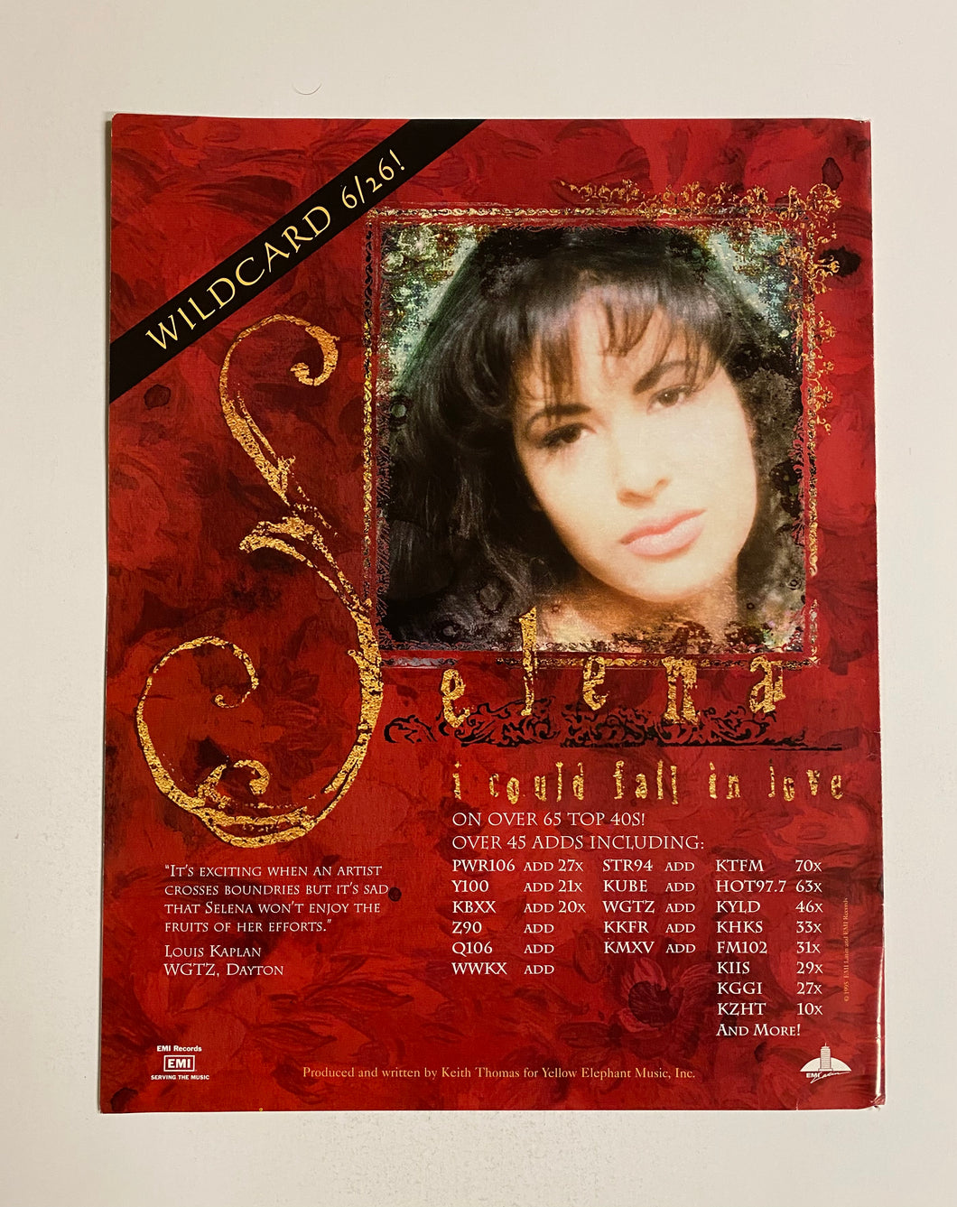 Selena - 8 1/2” x 11” Trade Ad #2