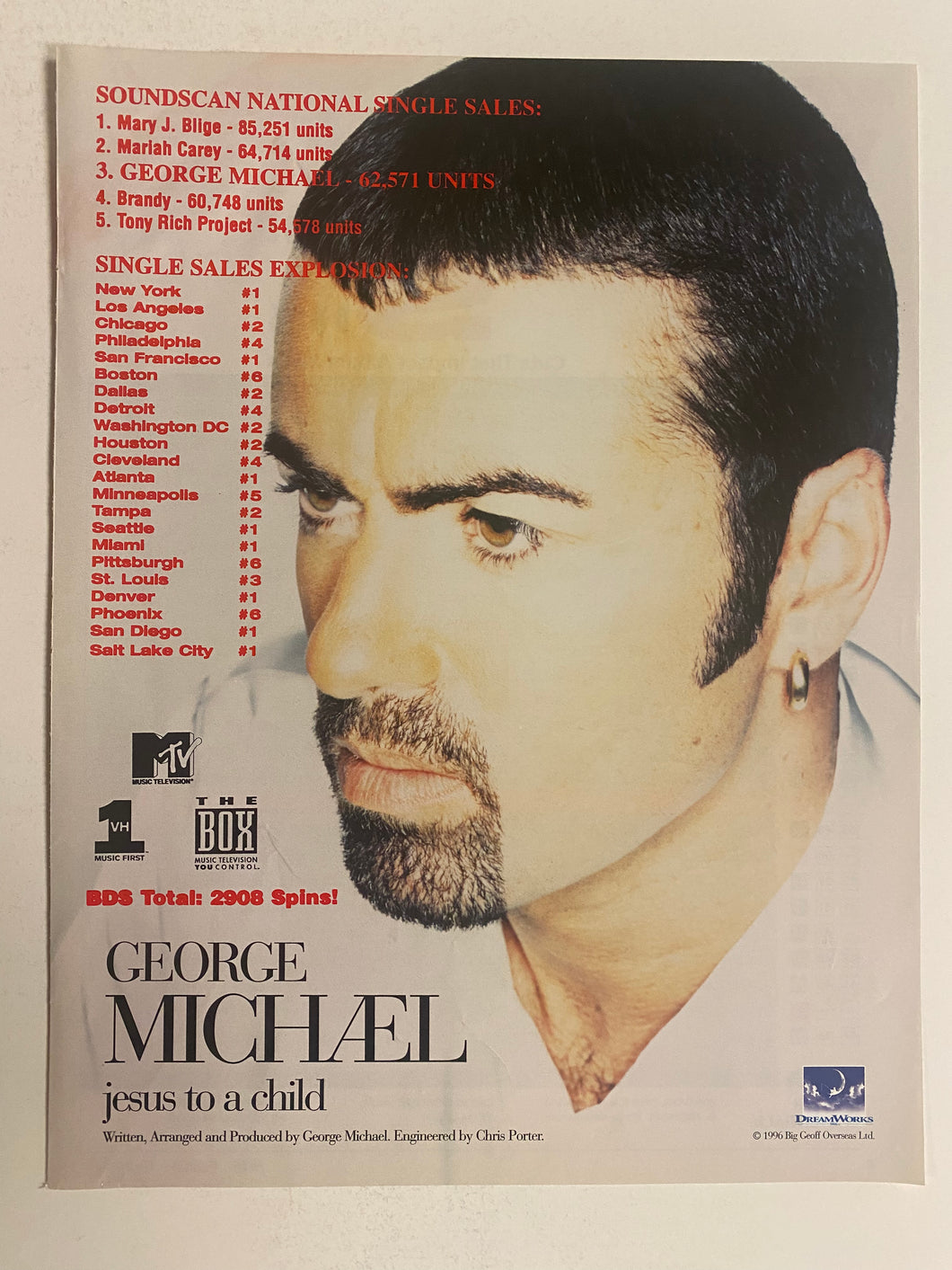 George Michael - 8 1/2” x 11” Trade Ad #3