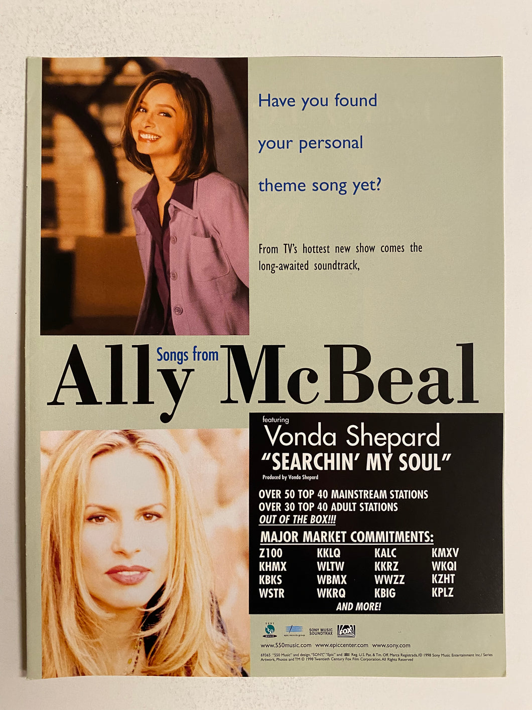 Vonda Shepard - 8 1/2” x 11” Trade Ad #2