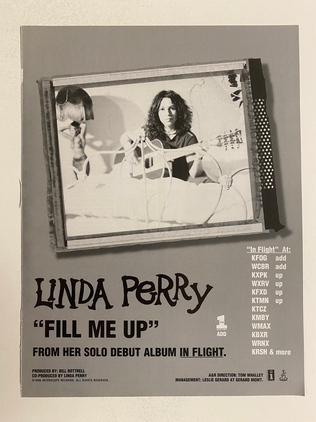 Linda Perry - 8 1/2” x 11” Trade Ad