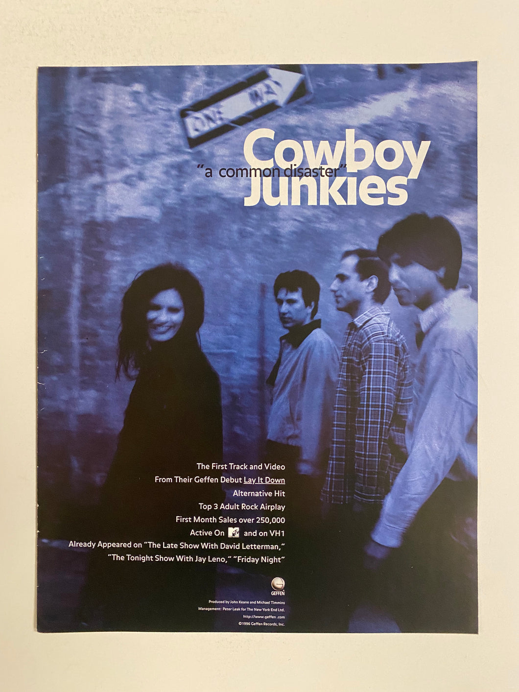 Cowboy Junkies - 8 1/2” x 11” Trade Ad #1