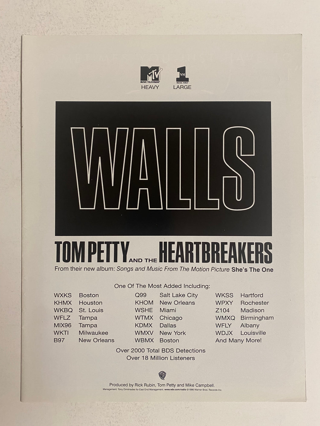 Tom Petty And The Heartbreakers - 8 1/2” x 11” Trade Ad