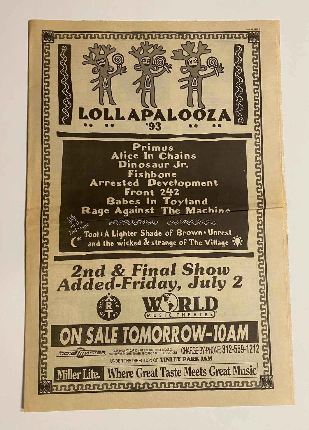 Lollapalooza 1993 - Concert Ad