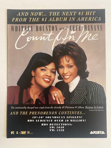 Whitney Houston / Cece Winnans - 8 1/2” x 11” Trade Ad #1