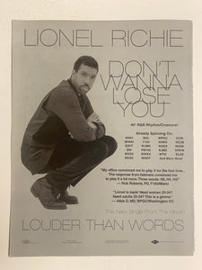 Lionel Richie - 8 1/2” x 11” Trade Ad #9