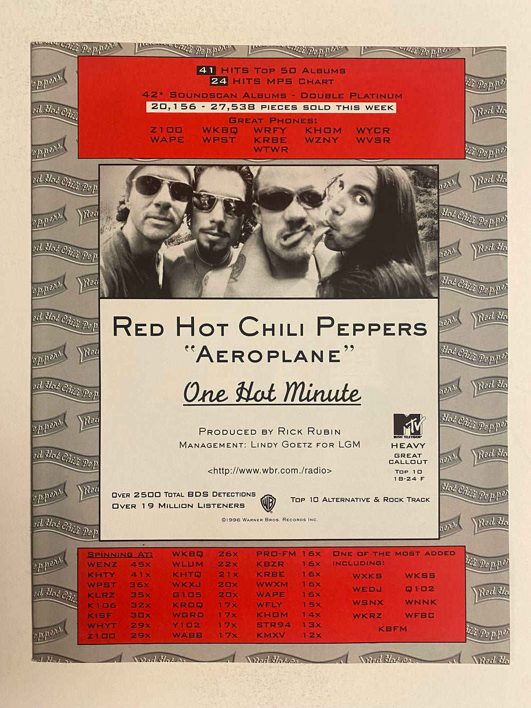 Red Hot Chili Peppers - 8 1/2” x 11” Trade Ad #2