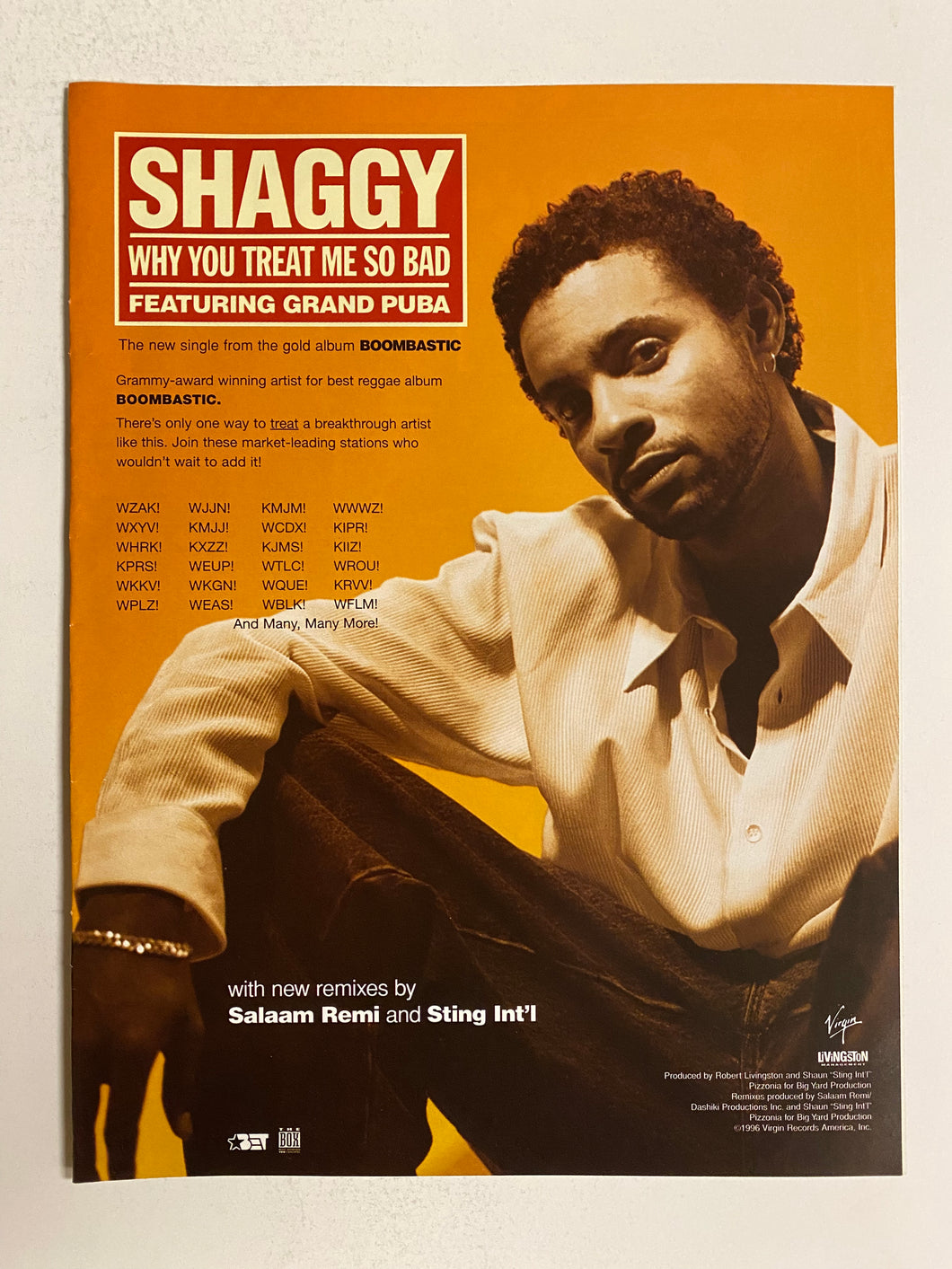 Shaggy - 8 1/2” x 11” Trade Ad #1