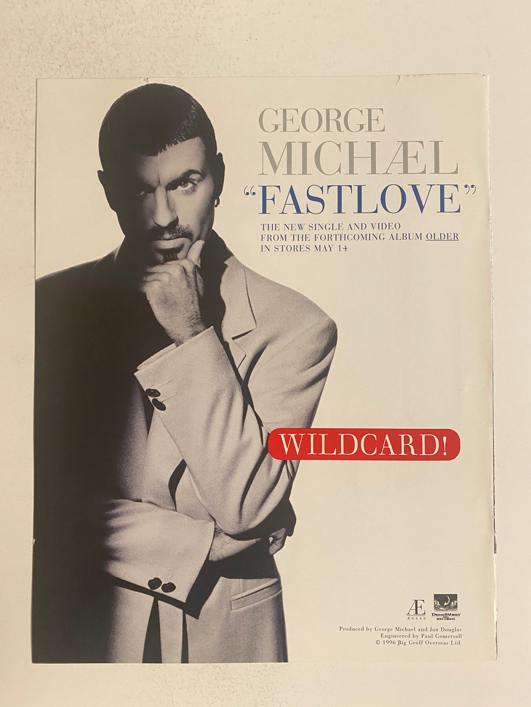 George Michael - 8 1/2” x 11” Trade Ad #1