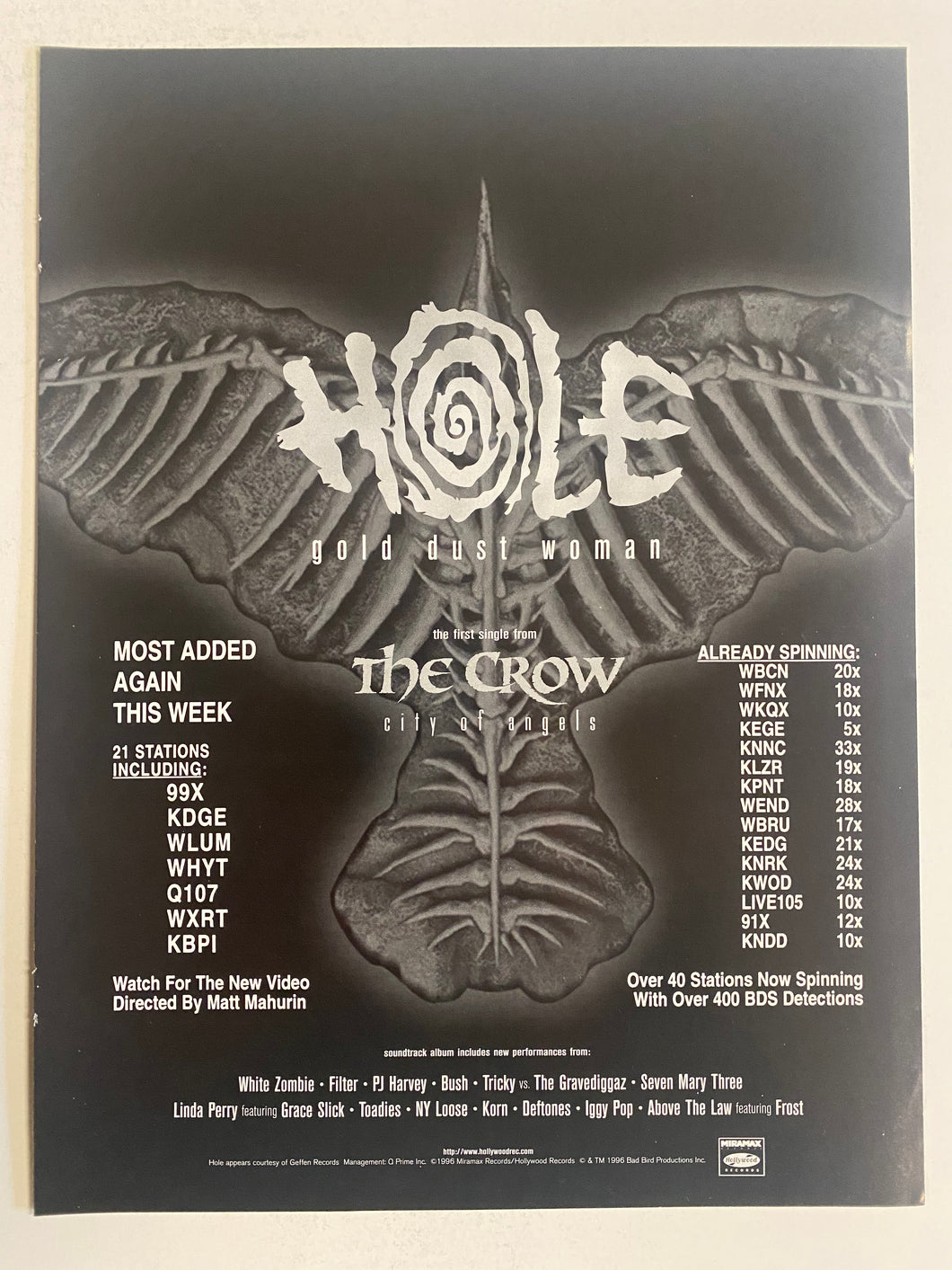 Hole - 8 1/2” x 11” Trade Ad