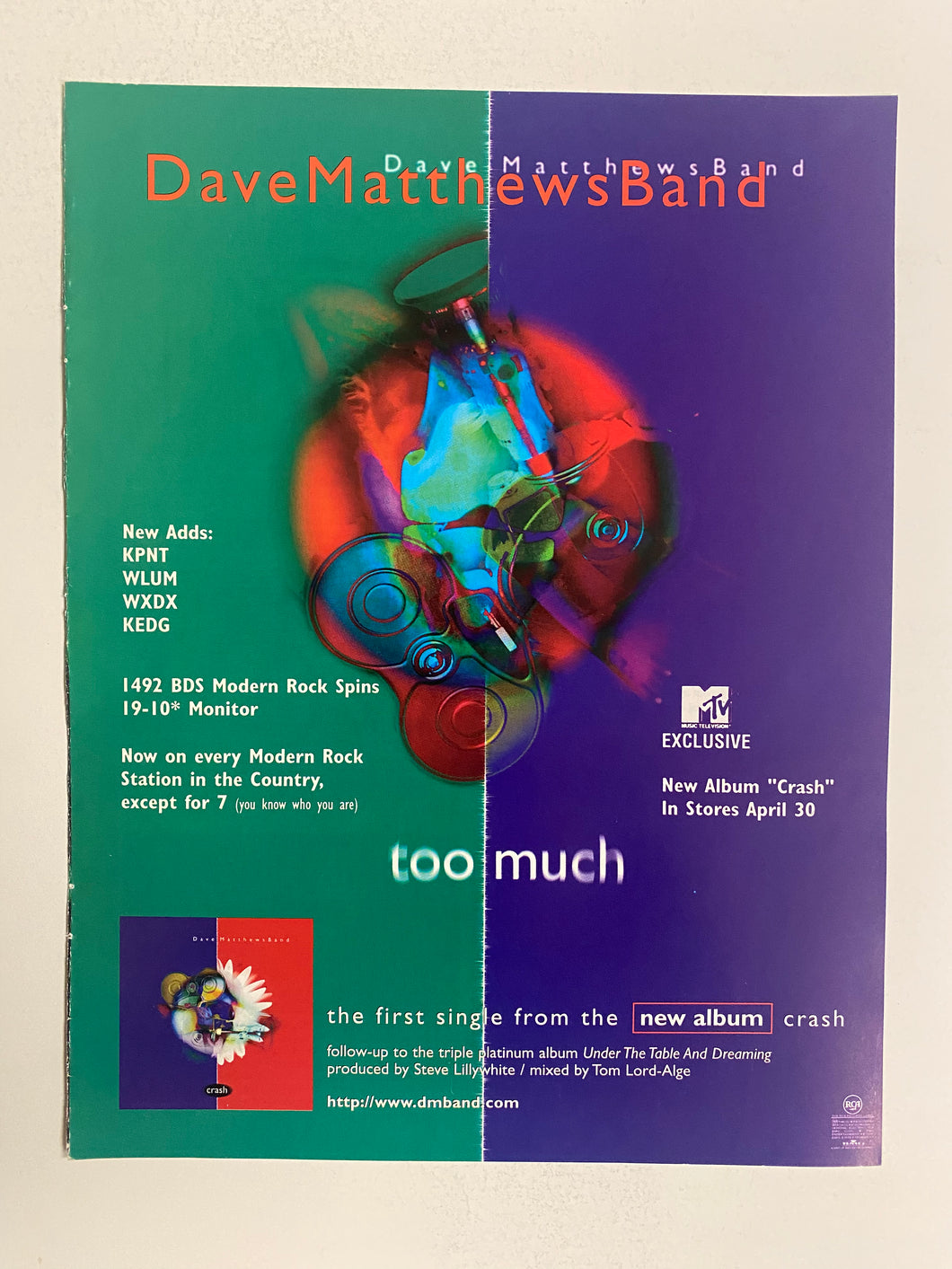 Dave Matthews Band - 8 1/2” x 11” Trade Ad #4