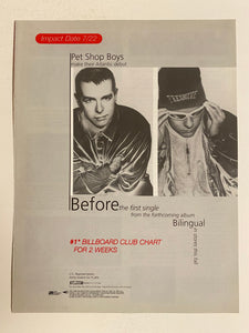 Pet Shop Boys - 8 1/2” x 11” Trade Ad