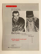 Pet Shop Boys - 8 1/2” x 11” Trade Ad