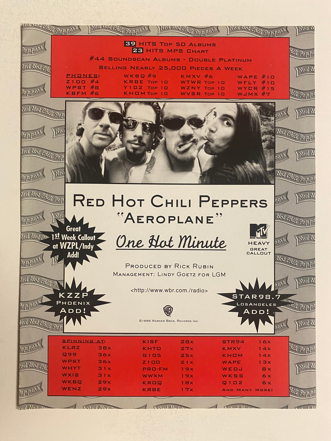 Red Hot Chili Peppers - 8 1/2” x 11” Trade Ad #4