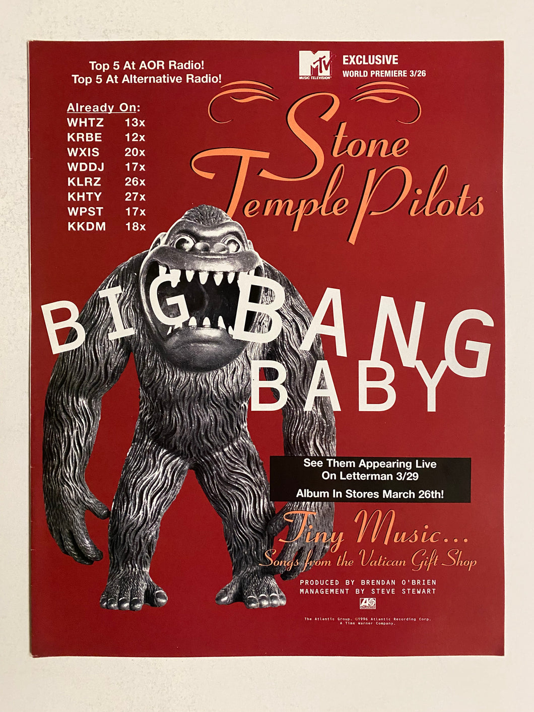 Stone Temple Pilots - 8 1/2” x 11” Trade Ad #3