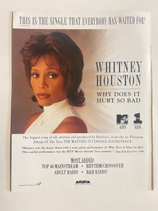 Whitney Houston - 8 1/2” x 11” Trade Ad