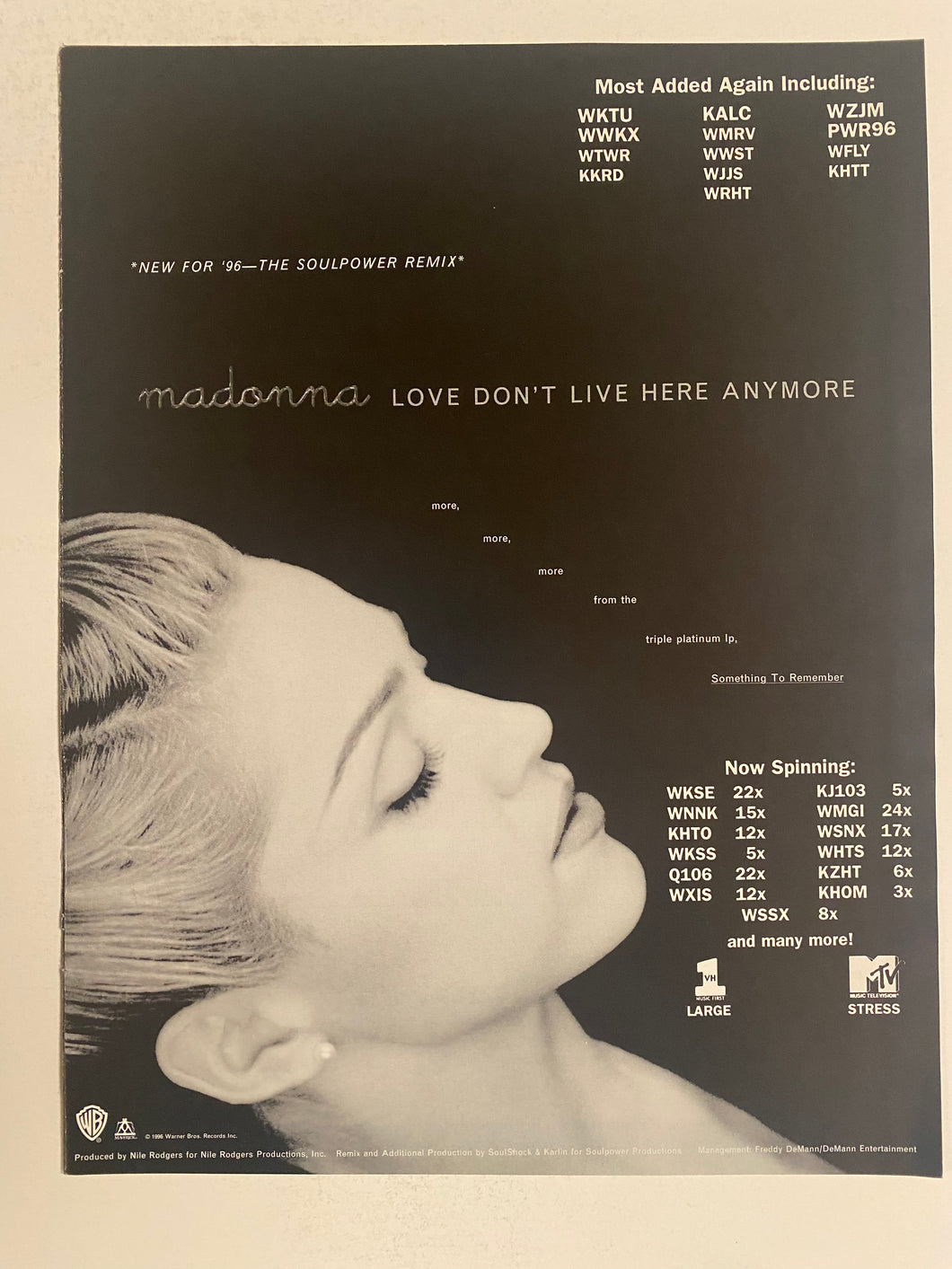 Madonna - 8 1/2” x 11” Trade Ad #1